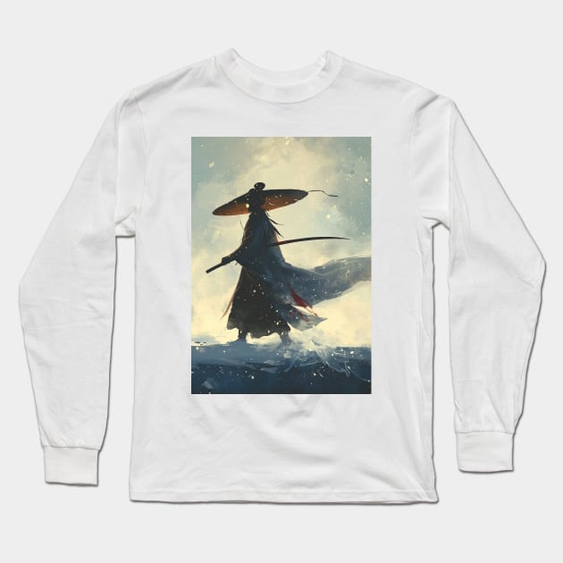 Blue Eye Samurai - Vintage Stylized Poster Long Sleeve T-Shirt by Retro Travel Design